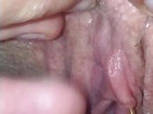 Close Up View Of Her Clit Piercing Jewelry Getting Installed