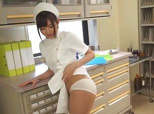 asiático, enfermera, mamada, hardcore, japonés, pareja, bragas, uniforme