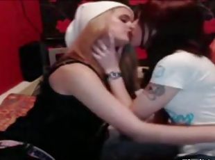 lesbian-lesbian, berciuman, webcam