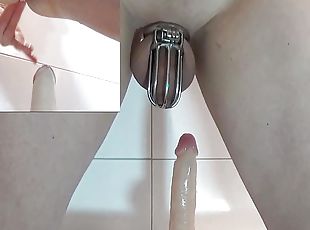 Old Clip from 2018: Anal Dildo and Chastity Cage