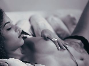 Beautiful Shanice Jordyn fondles her tits