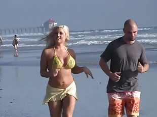Dayna working out at the beach before getting banged hardcore