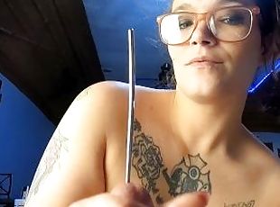 Girl with Huge Tits Sounds my Cock! Huge Cumshot!
