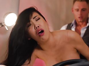 Hot asian office babe in stockings Alina Crystall gets banged by her boss