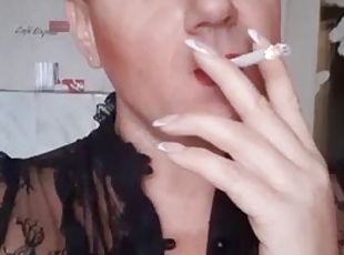 shemale, anaali, punapää, naamalle, mälli, tupakointi, suihinotto-sucking