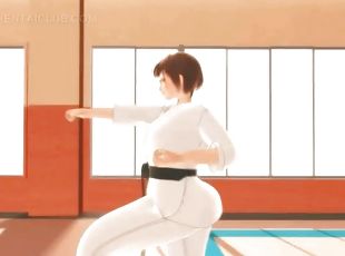 Karate hentai girl sucks monsters big dick