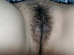 Hairy Wet Pussy Rubbed Close Up