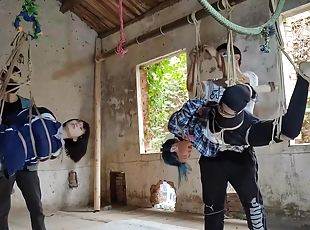 Two Girls Suspended In An Abandoned House