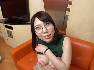 Asian petite nerd teen in glasses hardcore amateur sex
