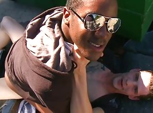 Nubian thug fucked in public picked up and banged outdoors