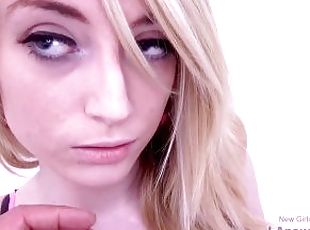 Super Hot Blonde Amateur fucked at porno casting