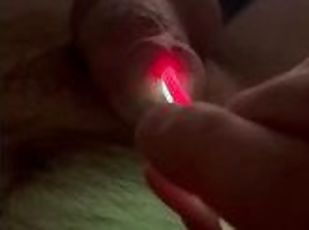 Glowsticks in 9” cock urethra sounding insertions