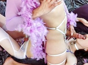 Burlesque Trans Dancer Fucks Trans Girl in Lingerie