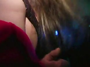 Hot Brunette Babe Hardcore Blowjob during a Party