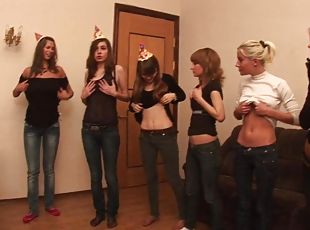 Randy College Sluts Getting Drunk and Horny Before an Orgy