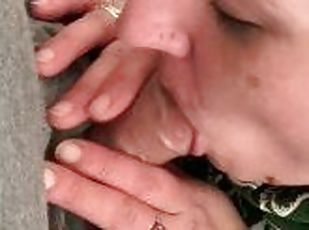 Wife sucking cock and swallowing