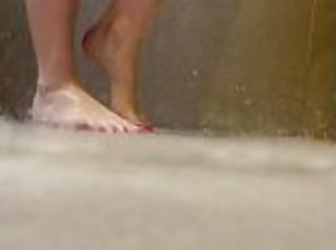 banhos, amador, brasil, pés, loira, fetiche, chuveiro, sozinho, branco