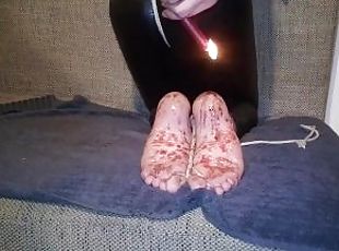Candle Wax Feet Fun