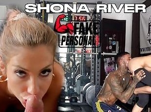 FAKE PERSONAL TRAINER PT.3 SHONA RIVER getting FUCKED by her personal trainer and gets CUM on TITS