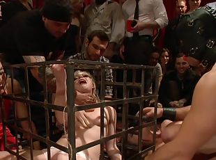 Public Party With Caged Hot Slaves