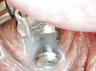 First time cumming in my inverted chastity device 5 inch urethral catheter tube