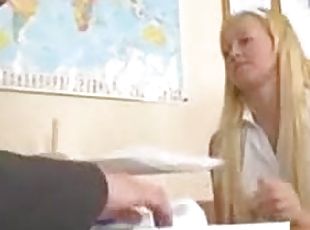 Gorgeous Blonde Teen Carrie Beasley Sucks and Fucks Her Teacher's Cock
