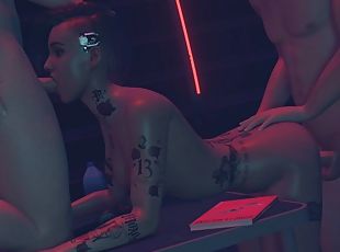 Axen hardcore intense double penetration in the nightclub hot big ass thirsty for cock and cum 