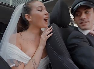 Tattooed bride with natural boobs takes good care of Jordi’s cock