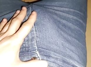 gigantisk, masturbation, amatör, cumshot, sprut, tight, fetisch, jeans, retande