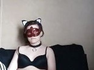 masturbación, coño-pussy, amateur, follando-fucking, consolador, gótico, húmedo, máscara