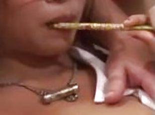 asian in glasses get tits fondled