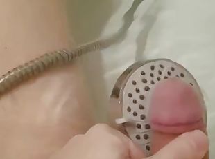 Jet shower ending moaning orgasm under water