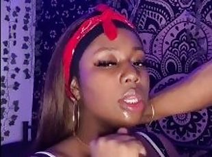 Ebony Sucking the dick TOO good(onlyfans @cocobunniexo for full video)