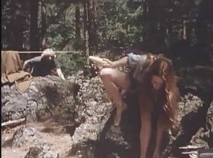 Hot sex session in a forest with an insatiable brunette