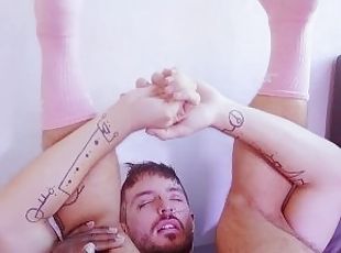 peluda, grande, amador, pénis-grande, interracial, gay, penetração-de-braço, tatuagem, pénis
