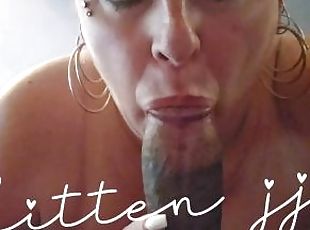 KITTENJJ on Onlyfans Full Ball Sucking Sloppy Blowjob Creampied Mouth, BBC Cums
