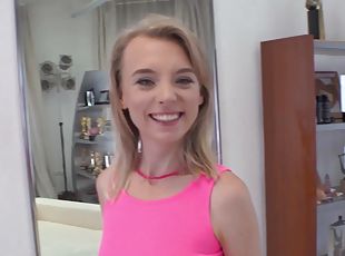 HD POV video of blonde Lily Ray being fucked by her horny man
