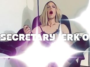 masturbation, bureau-office, secrétaire, transsexuelle, amateur, énorme-bite, jouet, secousses, blonde, fétiche