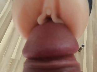Close view. PUssy doll fuck. Premature ejaculation