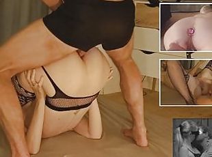 Hot Milf wife, teased with butt plugs, gets anal fucked - ending in orgasms and creampie for both!