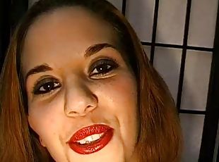 German redhead looks so pretty when covered in cum from head to toe