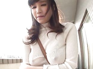 Asian babe Ki Hanyuu shows off her massive, round tits