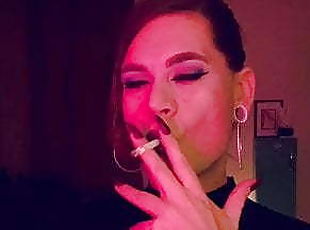 transsexual, amador, travesti, fumando