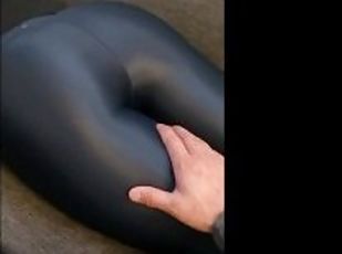 erika burble's butt feels PERFECT in kinky shiny leggings