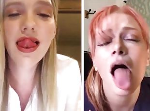 Webcam show between two adorable stars Kenna James and Serene Siren