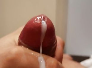 masturbation, amateur, ejaculation-sur-le-corps, énorme-bite, ados, branlette, ejaculation, solo, bite