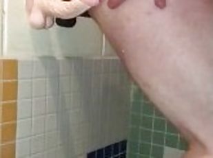 Fantasy-Wish my wife would join me in this public shower Sucking & Fucking Ass to Mouth with Dildos