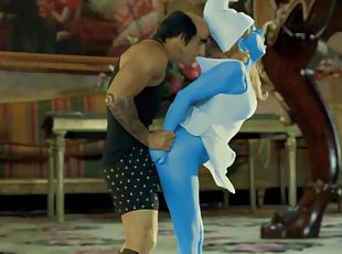 Hot Girl Cosplaying Smurf In The Craziest Pussy Fuck Action