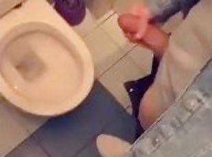 Teen boy huge cum in public toilet wall