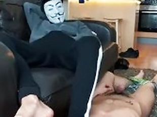 CHARLIE GETS SMOTHERED WITH FEET AND ASS